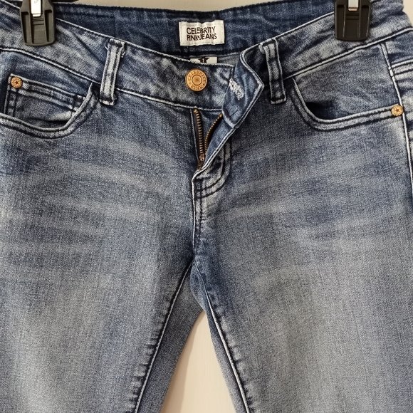 Celebrity Pink Distressed Skinny Jeans Junior Women's Size 1 - Picture 8 of 13